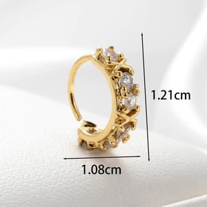 1 Piece Simple Series Classic Round Copper  Gold Color Zircon Women's Hoop Earrings h5 